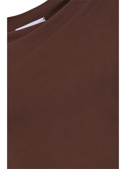 Top in ice cotton con scollo a barca Cioccolato Alpha Studio | AD-6452C2009